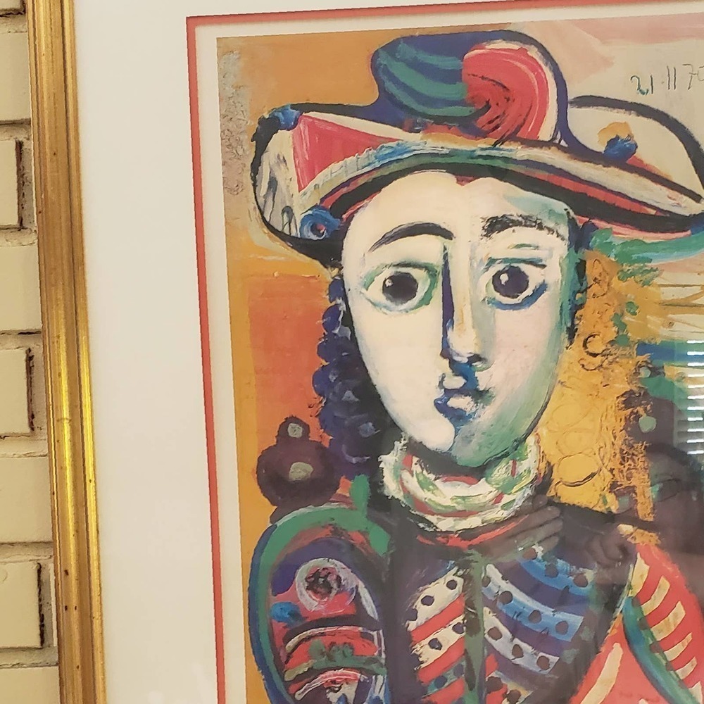 1970 PABLO PICASSO LITHOGRAPH Vintage PRINT BY "THE GUILD "JEUNE FILLE ASSISE" - Picture 4 of 5